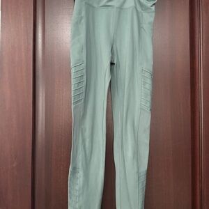 Athleta Girl High Waisted Side-Stripe Leggings - Sage Green